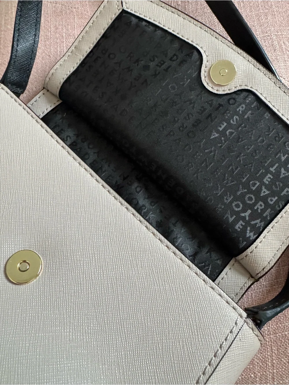 kate spade Two-Tone Black and Cream Structured Top-Handle Satchel